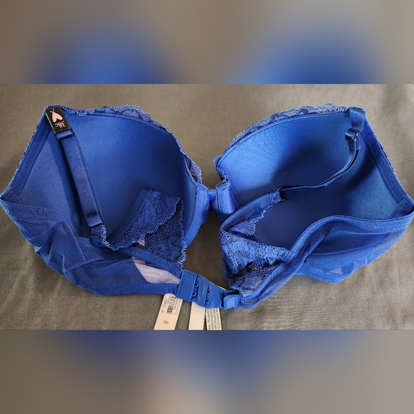 Victoria's Secret Lined Demi Bra Sz 38C NWT Blue w/ Wing Lace - Picture 3 of 3